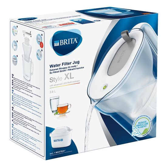 Vrč za filter BRITA Style XL 3,6 L Maxtra+ (siv)