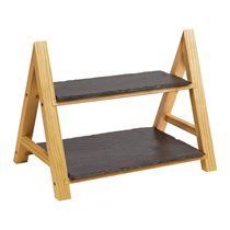 2-level serving shelf, 35.5 x 22 x 27 cm, slate - Westmark