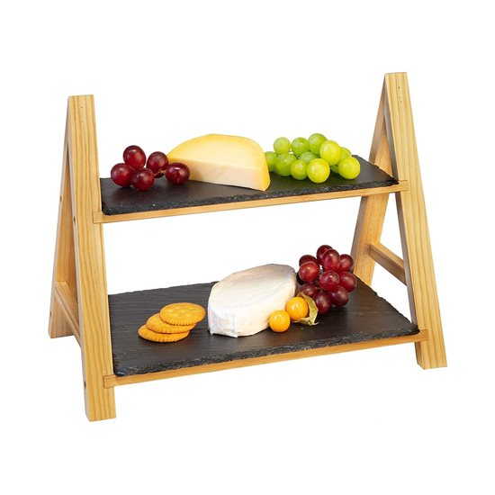 2-level serving stand, 35.5 x 22 x 27 cm, slate - Westmark