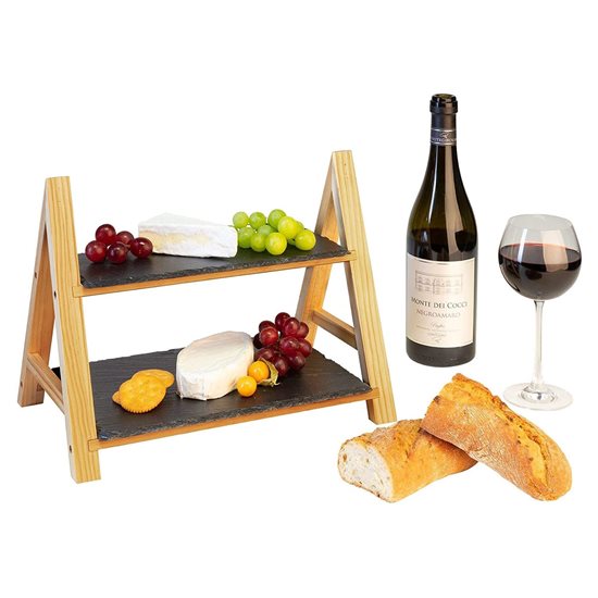 2-level serving stand, 35.5 x 22 x 27 cm, slate - Westmark