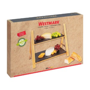 Mensola da portata a 2 livelli, 35,5 x 22 x 27 cm, ardesia - Westmark