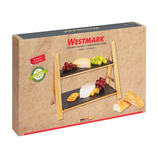 2-level serving stand, 35.5 x 22 x 27 cm, slate - Westmark