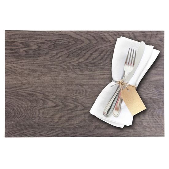 "Nature" placemat, 45 x 30 cm, plastic, grey/brown - Saleen