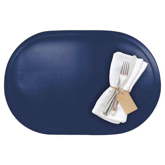 Set de table ovale "Fun", 45,5 x 29 cm, vinyle, bleu cobalt - Saleen