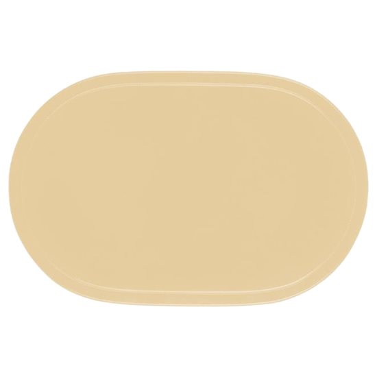 "Sjov" oval bordmåtte, 45,5 x 29 cm, vinyl, beige - Saleen