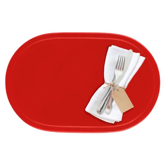 "Fun" placemat, oval shape, 45.5 x 29 cm, vinyl, red - Saleen