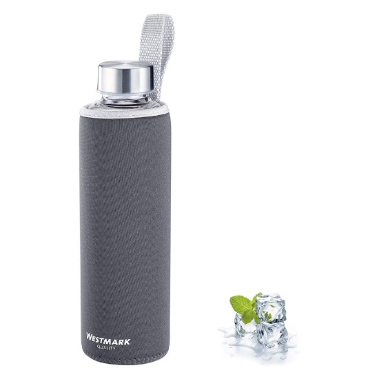 "Viva" water bottle provided with protective textile cover, 550 ml, Gray - Westmark