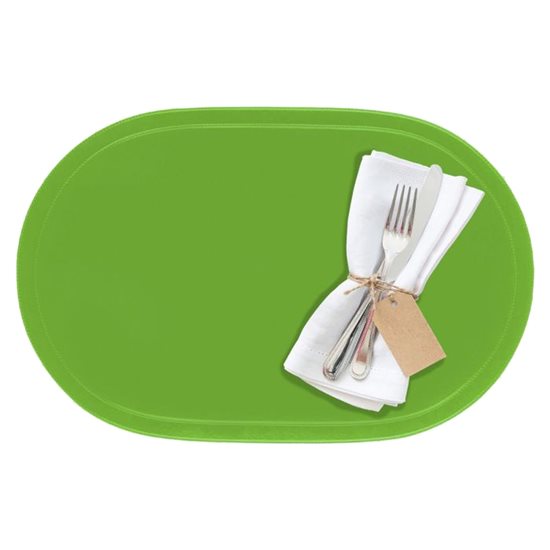 "Fun" oval bordsmatta, 45,5 x 29 cm, vinyl, grön - Saleen