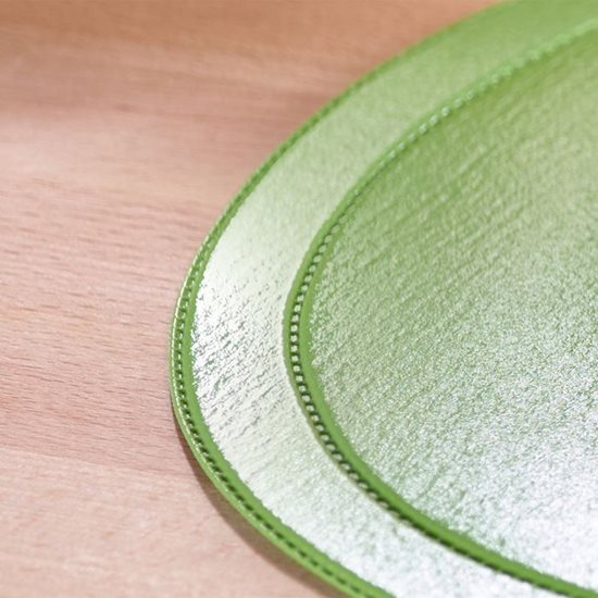 "Sjov" oval bordmåtte, 45,5 x 29 cm, vinyl, grøn - Saleen
