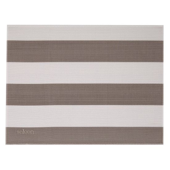 "Stripes" lauamatt, 42 x 32 cm, vinüül, beež/valge - Saleen