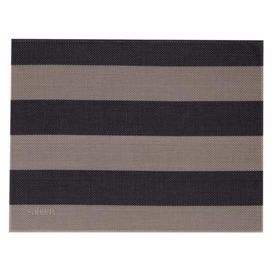 "Stripes" pöytämatto, 42 x 32 cm, vinyyli, beige/musta - Saleen