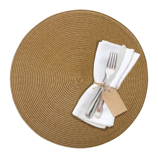 Round placemat, "Circle", 38 cm, plastic, beige - Saleen
