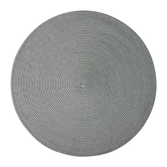 "Circle" rund bordsmatta, 38 cm, plast, grå - Saleen