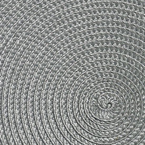 Okrągła mata na stół "Kółko", 38 cm, plastik, szara - Saleen