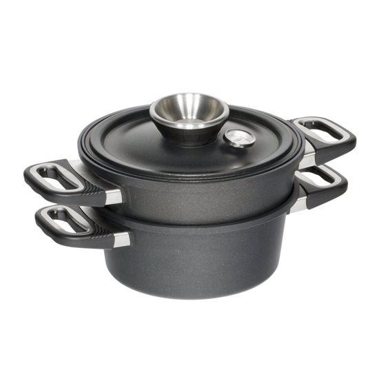 Ensemble cuisson vapeur 3 pièces, aluminium, 33 x 26 cm / 6 L, induction - AMT Gastroguss