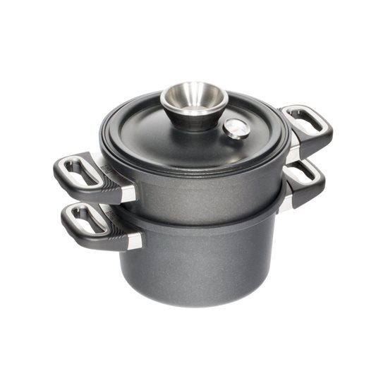 Set 3 piese pentru gatit la aburi, aluminiu, 20 cm/3 L - AMT Gastroguss