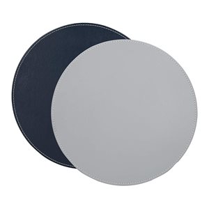 Set of 4 placemats, 29 cm, synthetic leather, gray/blue - Kitchen Craft