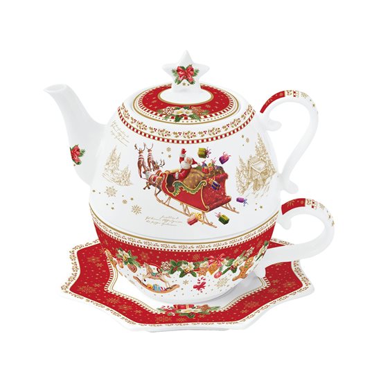 Conjunto para servir chá, 450 ml, "CHRISTMAS MEMORIES", porcelana - Nuova R2S