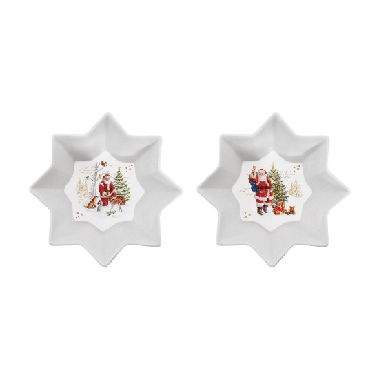 2 db porcelán tál készlet, 14 cm, "CHRISTMAS MEMORIES" - Nuova R2S márka