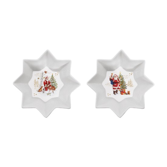 Set of 2 porcelain bowls, 14 cm, "CHRISTMAS MEMORIES" - Nuova R2S brand