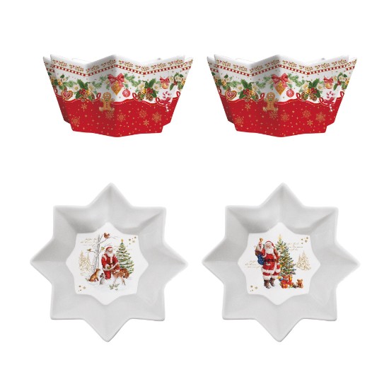 Сет од 2 порцеланске чиније, 14 цм, "CHRISTMAS MEMORIES" - бренд Nuova R2S