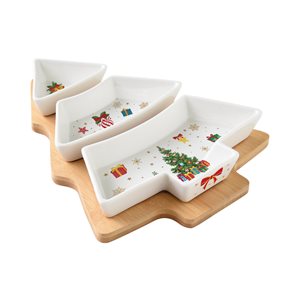 4-piece serving set for appetizers, "CHRISTMAS ORNAMENTS" - Nuova R2S