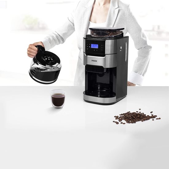 Coffee maker with coffee grinder, 1050 W, 1.5 L, Roma, Black - Princess