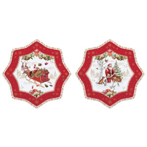 Set of 2 dessert plates, "CHRISTMAS MEMORIES", 20 cm, porcelain - Nuova R2S brand