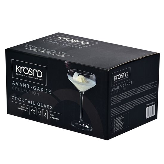 6-delt cocktailglassæt, 230 ml, "Avant-Garde" - Krosno