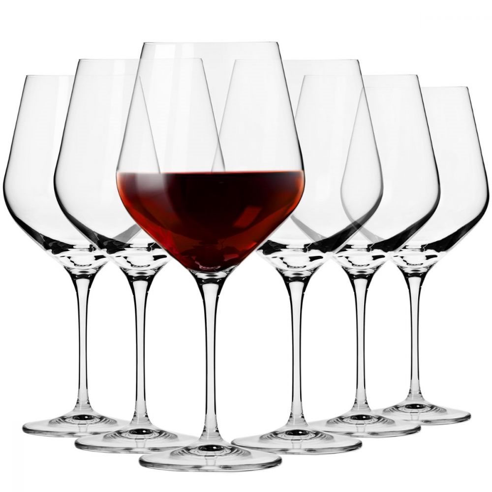 Set of 6 Burgundy wine glasses, 