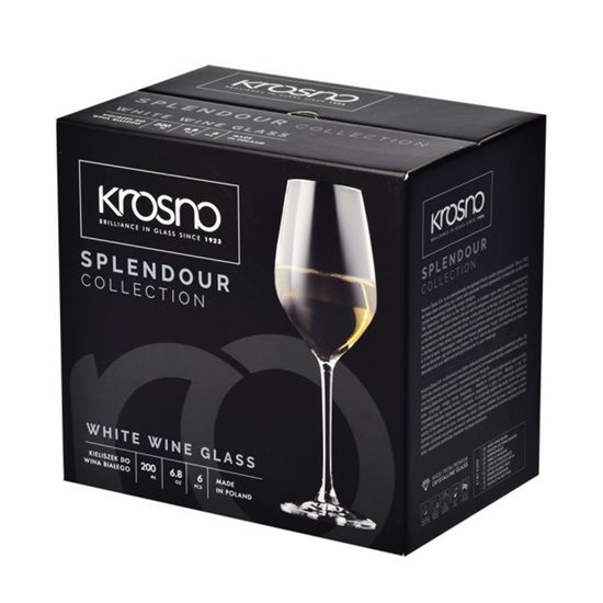 Komplektis 6 "Splendor" valge veini klaasi, 200 ml - Krosno