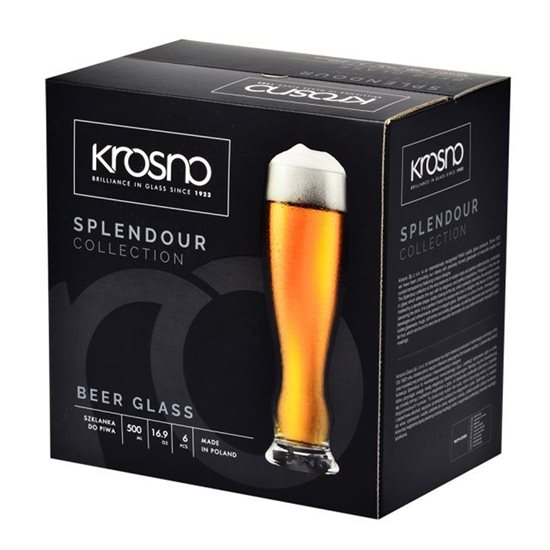 Coffret de 6 verres à bière "Splendor", 500 ml - Krosno
