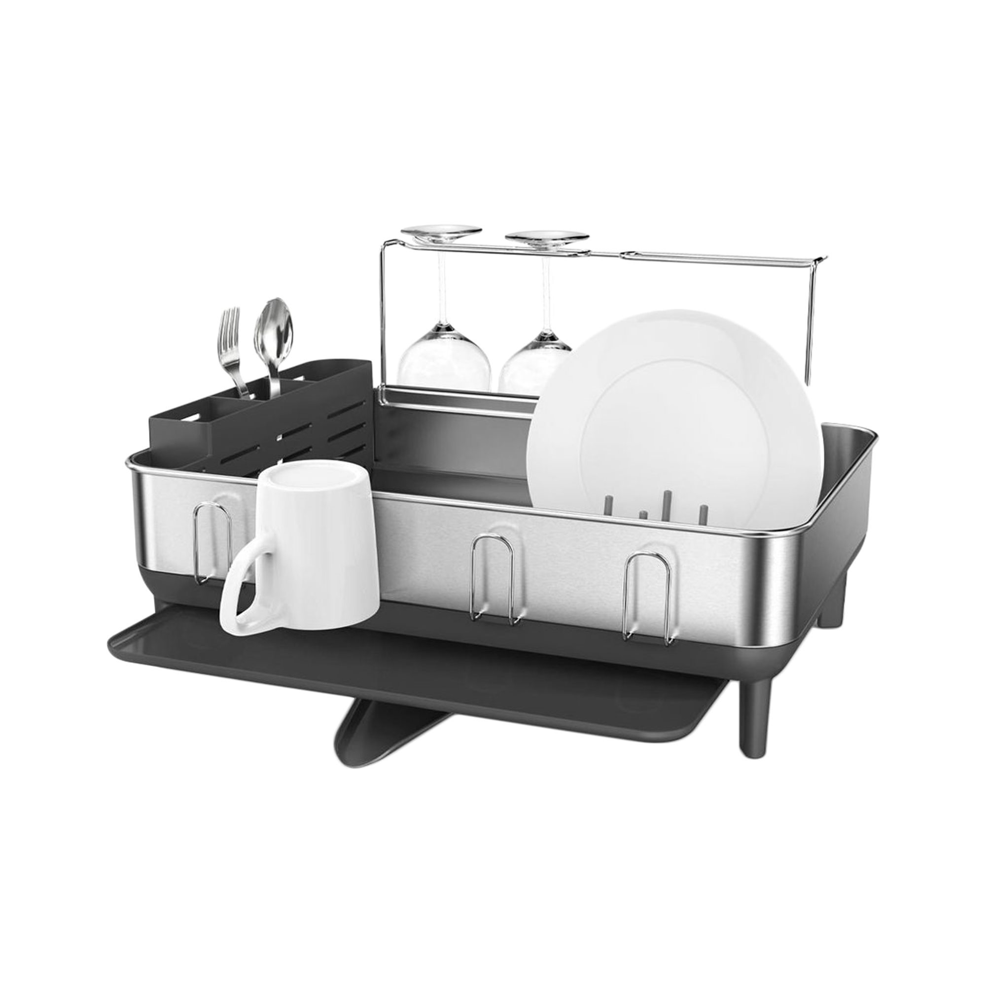 KitchenCraft Escurreplatos Plegable de Plástico, 37, 5 x 29,5 cm – Blanco
