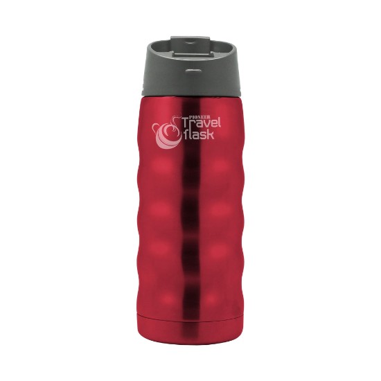 "Pioneer" thermal insulating bottle made of stainless steel, 350 ml, Red - Grunwerg 