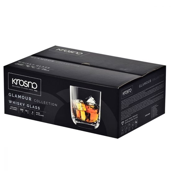 Set of 6 whiskey glasses, "Glamor", 300 ml - Krosno