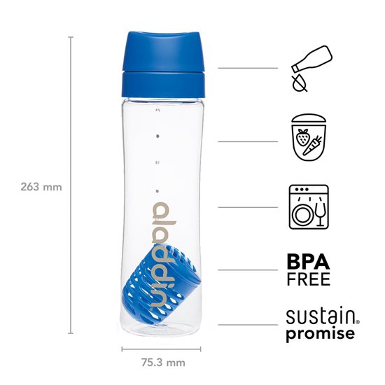 Plastikflasche mit Infusor 700 ml, Blau - Aladdin