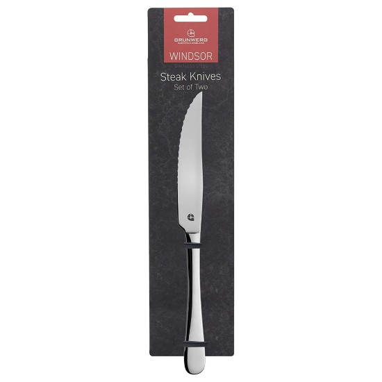 Sæt af 2 "Windsor" bøf knive, rustfrit stål - Grunwerg