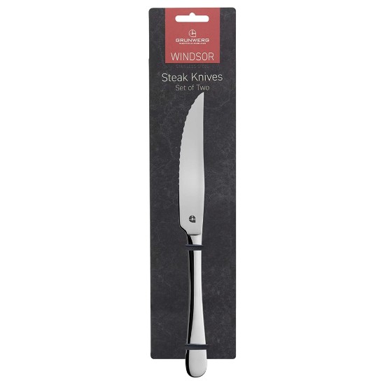 Set of 2 "Windsor" steak knives, stainless steel - Grunwerg