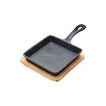 Mini-cooking pan, 15 cm, with wooden support - by Kitchen Craft