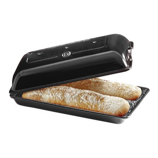 Ciabatta bread baking dish, ceramic, 39 × 23 cm, Charcoal - Emile Henry