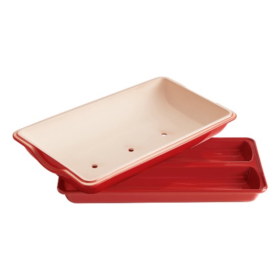 Ciabatta bread baking dish, ceramic, 39 x 23 cm, Burgundy - Emile Henry