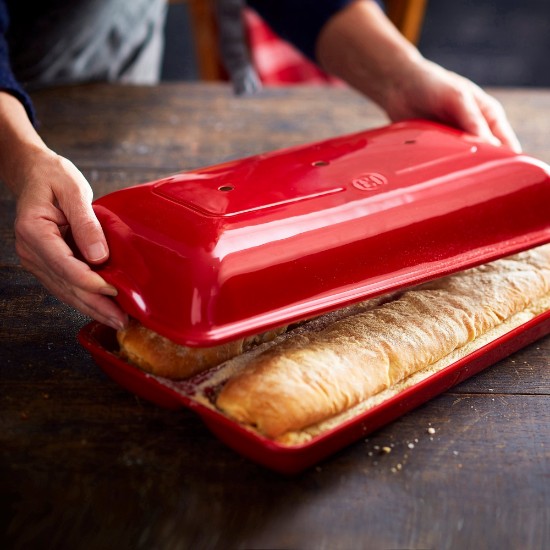 Ciabatta Brotauflaufform, Keramik, 39 x 23 cm, Burgundy - Emile Henry