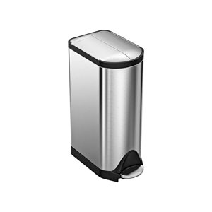 Trash can with pedal, 30 L, stainless steel - "simplehuman" brand