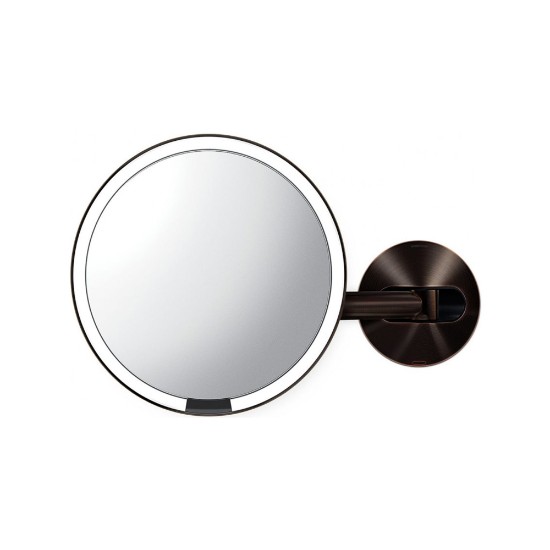 Wall-mount make-up mirror, with sensor, 23 cm, Dark Bronze - simplehuman