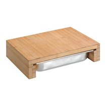 Cutting board with collecting tray, 27.5 x 37.5 cm, bamboo wood - Kesper