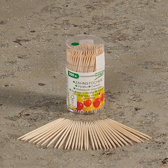 Set of 200 wooden toothpicks, 6.5 cm - Kesper