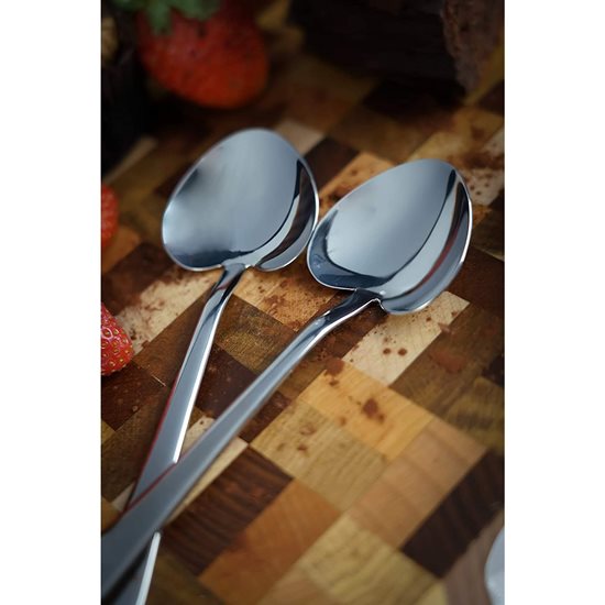 Set of 4 "Windsor" heart-shaped dessert spoons, stainless steel - Grunwerg