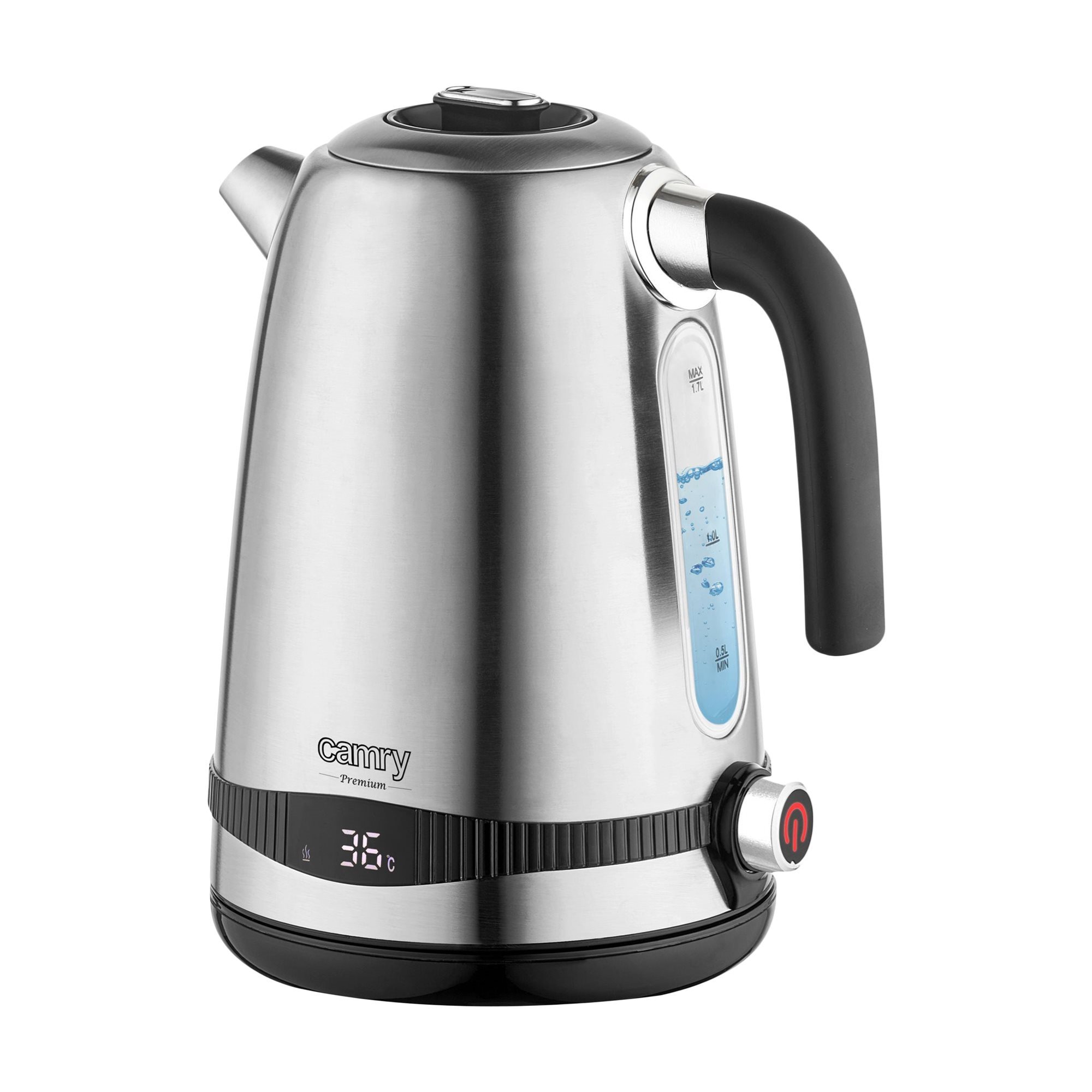 Electric Tea Kettle, 1.7L Hot Water Boiler with Thermometer, 1800W