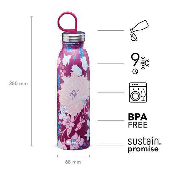 "X Naito Chilled Thermavac" flixkun tal-istainless steel 550 ml, Dahlia Berry - Aladdin