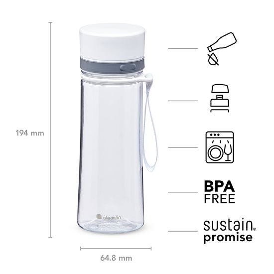 Aveo plastic bottle 350 ml, <<White>> - Aladdin 